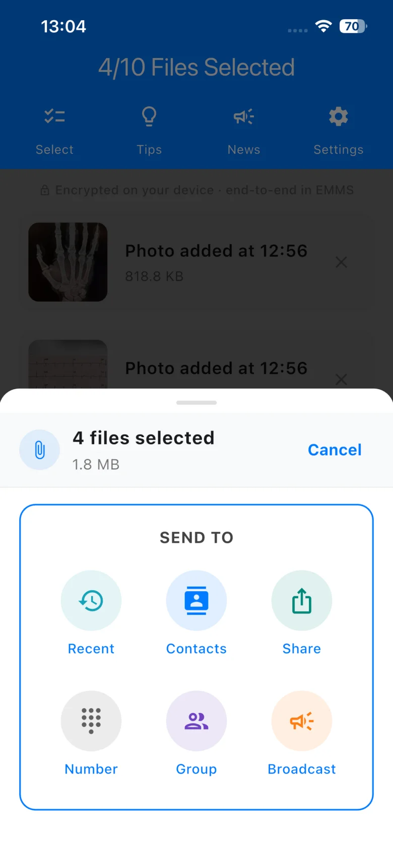 Choosing a destination: a colleague, a group, or another app