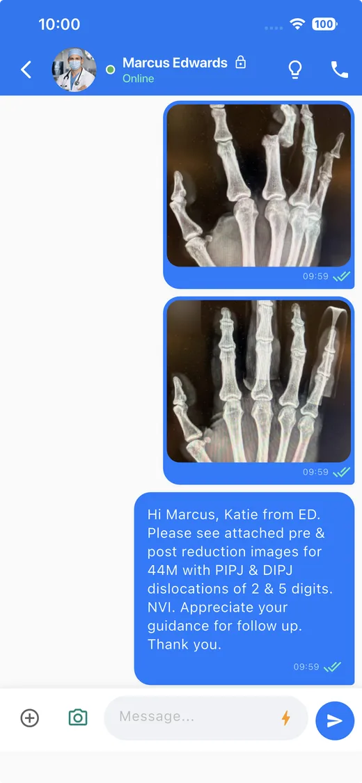 EMMS encrypted chat with medical images